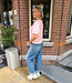 Fluor Streep Top LA Roze