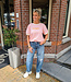 Fluor Streep Top LA Roze
