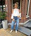 Blouse Opengewerkte Mouwen Crème