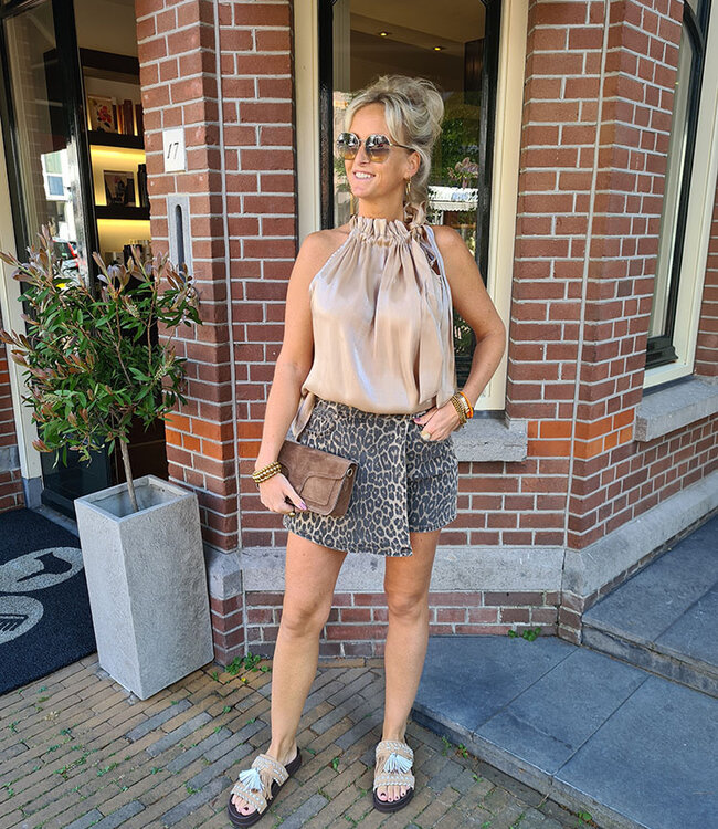 Haltertop Shimmer Camel
