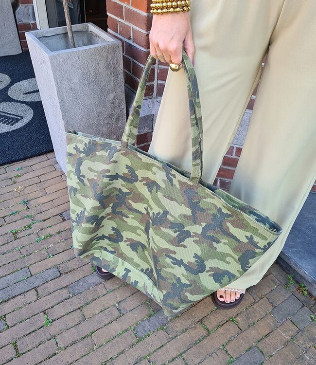 XXL Shopper/ Strandtas Armyprint