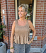 BouBoe Gesmokte Top Camel