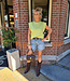 Azzurro Basic Tee Schoudervulling Groen