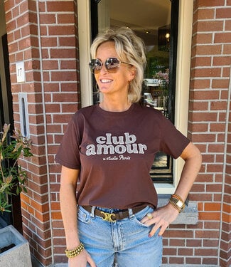T-shirt Club Amour Donkerbruin
