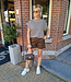 Sweater Tee Stripes Bruin/Wit