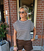 Sweater Tee Stripes Bruin/Wit