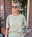 Azzurro Pofmouw Blouse Pistache