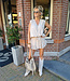 2-delige Set Vhals Blouse+Broekrokje Beige