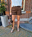 Azzurro Stretch Basic Short Donkerbruin