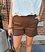 Azzurro Stretch Basic Short Donkerbruin