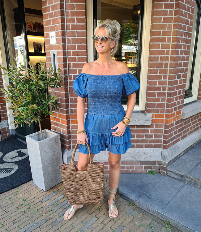 Biba Gesmokt Denim Top