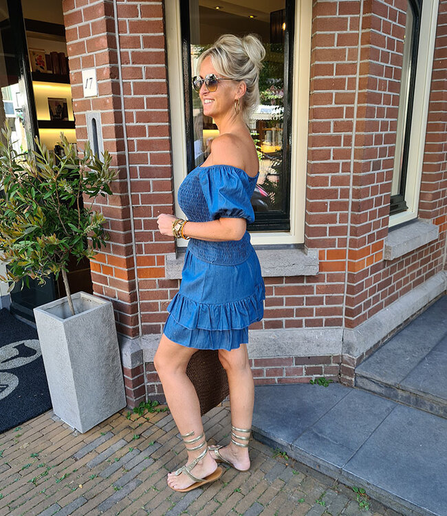 Biba Gesmokt Denim Top