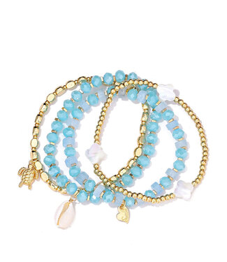Setje Kralenarmbandjes Blauw