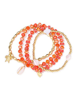 Setje Kralenarmbandjes Oranje