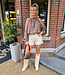 Blouse Opengewerkte Mouwen Bruin