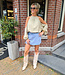 Blouse Opengewerkte Mouwen Pistache