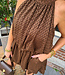 Halterplaysuit Gehaakt Donkerbruin