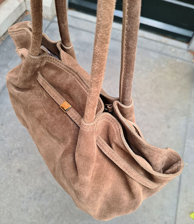 Handtas Suede Taupe Coline