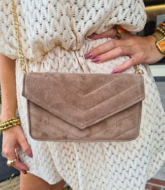 Clutch/Tas Luxe Suede Taupe