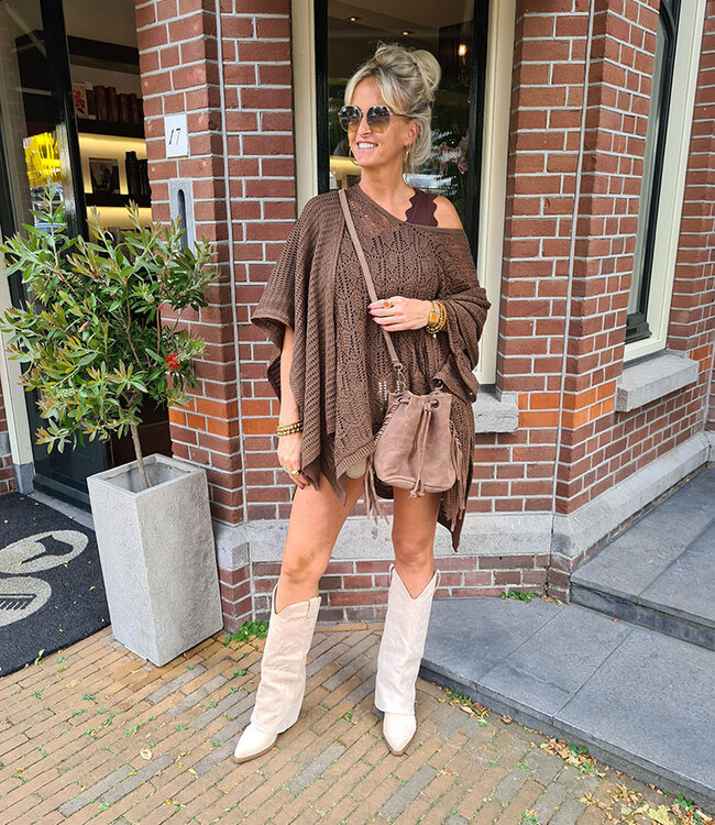 Buidel met Franje Hazel Taupe