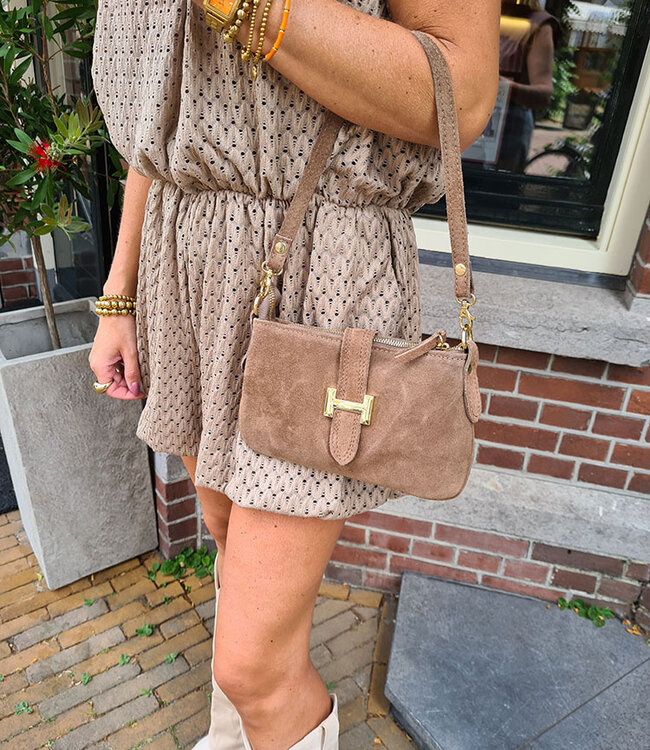 Suede Burnley Bag H Taupe