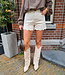 Denim Short Ruffle Rand Beige