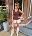 Ruffle Rand Hemdje Donkerbruin