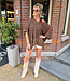 Teatro Knit Trui Poncho Vhals Donkerbruin
