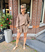 2-Delige Zijdelook Set Brons met Strass