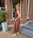 Summer Dress Gesmokt/Uitlopend Donkerbruin