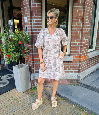 Azzurro Pofmouw Dress Army Beige