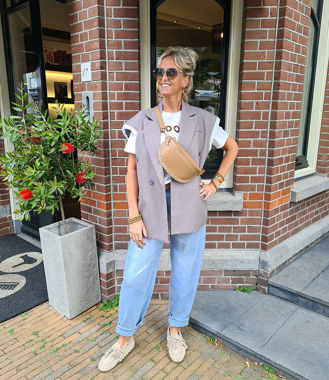 Crossbody met Studs Camel