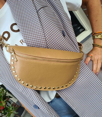 Crossbody met Studs Camel