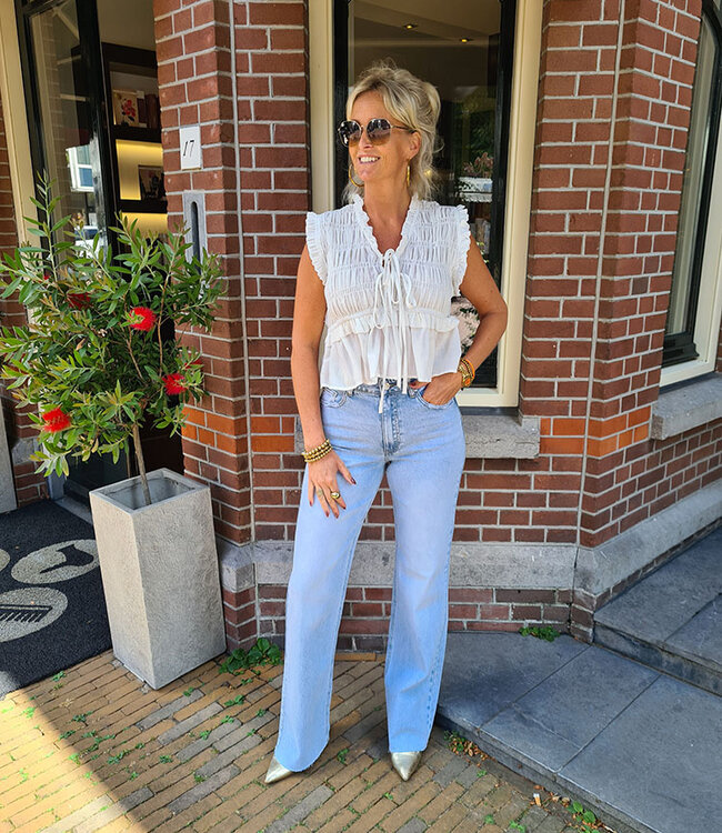 Blouse Gesmokt Wit