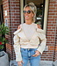 Luxe Offshoulder Blouse met Top Beige
