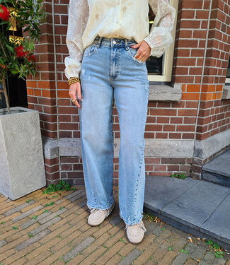 Queen Hearts Wide Leg Denim Jeans 3936