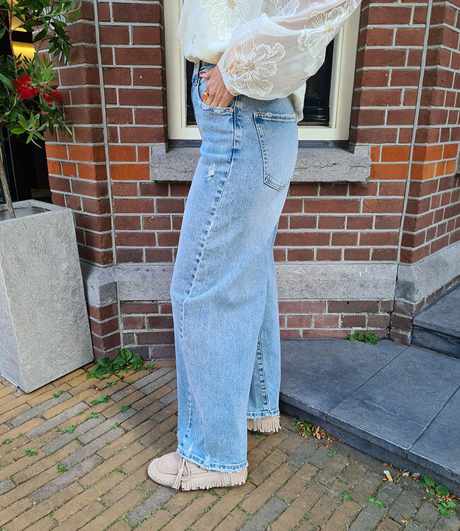 Queen Hearts Wide Leg Denim Jeans 3936