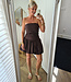 Strapless Ballonjurkje Kort Donkerbruin