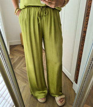 Zijdelook Pantalon Groen