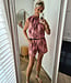 2-Delige Set Palmtree Haltertop + Short Roze