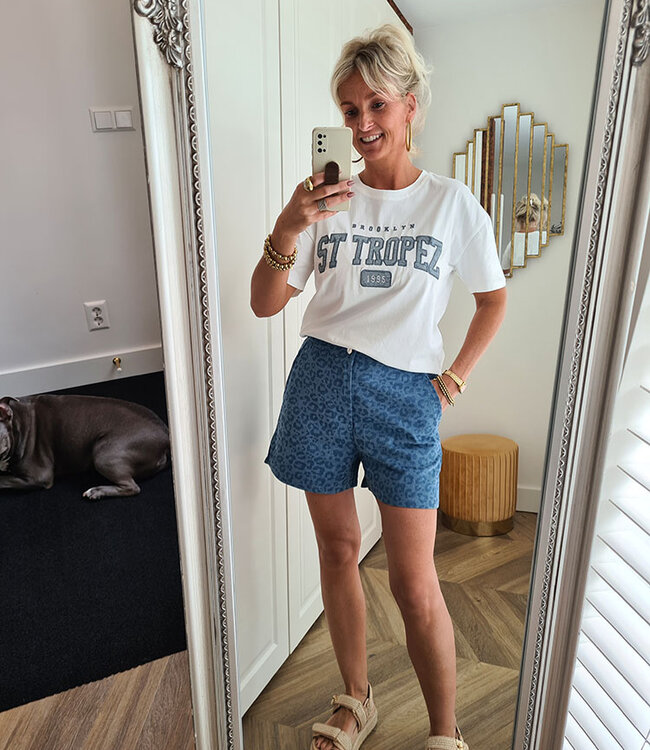 T-shirt St Tropez Wit/Blauw
