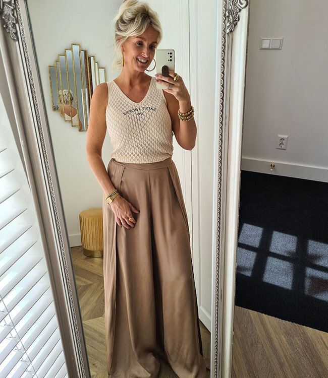 Gehaakt Hemdje Saint Tropez Beige