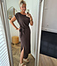 Mouwloze Jurk met Knoopdetail Donkerbruin