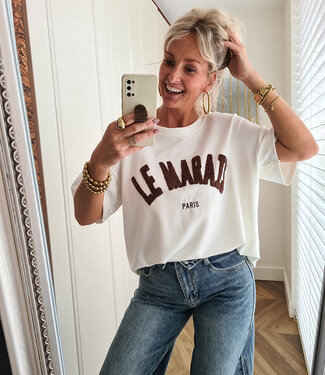 Oversized T-shirt Le Marais Wit/Bruin