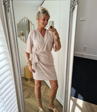 Azzurro Luxe Jurk Viscose Beige