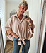 Oversized Blouse met Strikdetail Beige