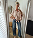 Oversized Blouse met Strikdetail Beige