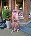 2-Delige Blouse + Broek Zijdelook Set Taupe