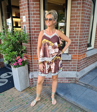 2-Delige Summer Zijdelook set Bruin