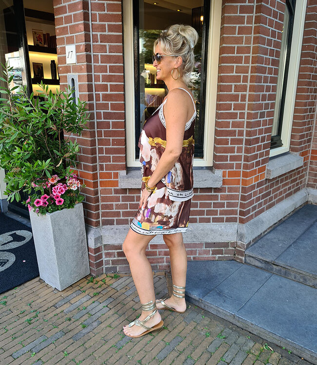 2-Delige Summer Zijdelook set Bruin